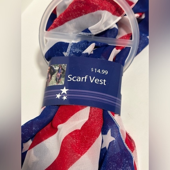 Red, White and Blue Scarf Vest - Picture 3 of 4